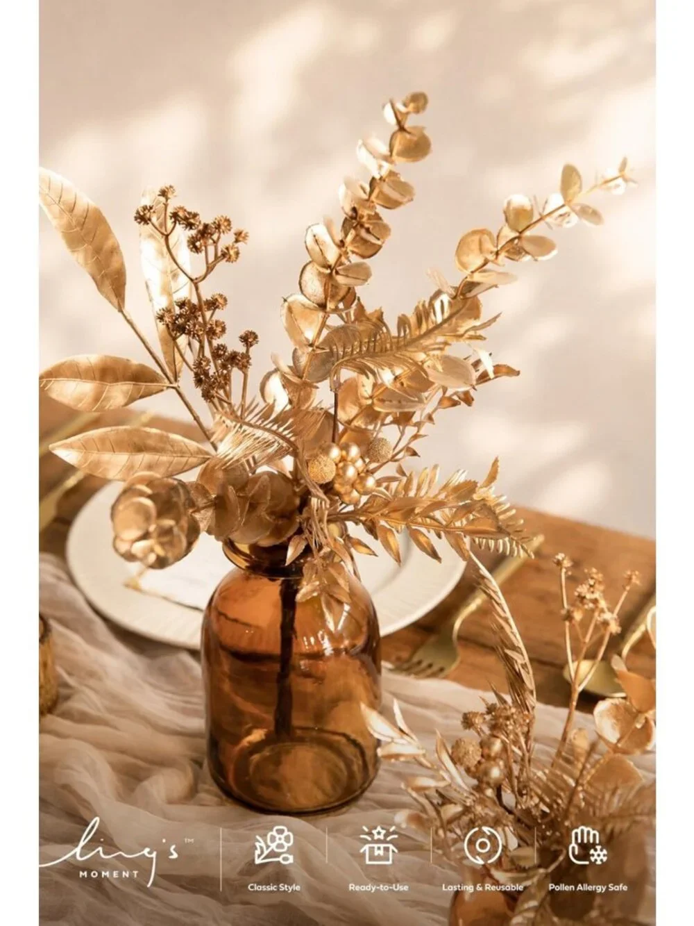 33pcs Faux Greenery Stems - Elegant Artificial Plants for Home Decor & Events